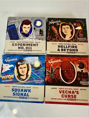 Dr. Squatch Stranger Things Soap Limited Edition Pack of 4 NEW Men’s Soap Scent